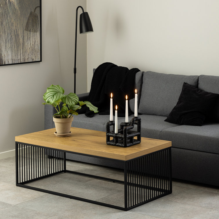 Latitude Run Strington Coffee Table in Black and Oak | Wayfair.co.uk